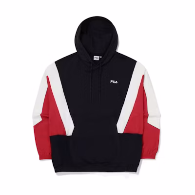 FILA Colorblock Logo Print Sweatshirt Black - American Style FS2POE3114X-INA