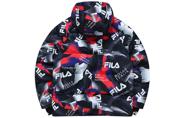 FILA Colorblock Logo Printed Down Jacket - Warm and Sporty. F61M148946FBK 圖 3