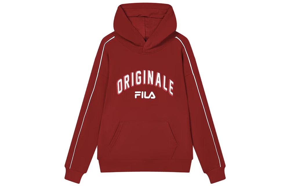 FILA Colorblock Logo Pullover Hoodie Maroon F11M349201F-WI