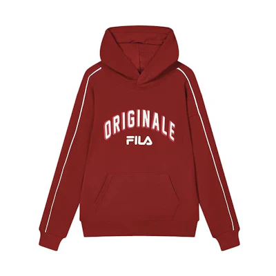 FILA Colorblock Logo Pullover Hoodie Maroon F11M349201F-WI