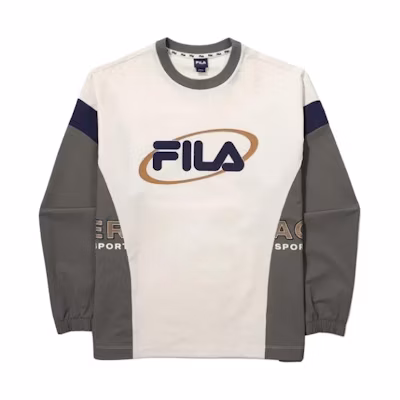 FILA Colorblock Logo Unisex Crewneck Sweatshirt - Gray FS2POG1110XSAD