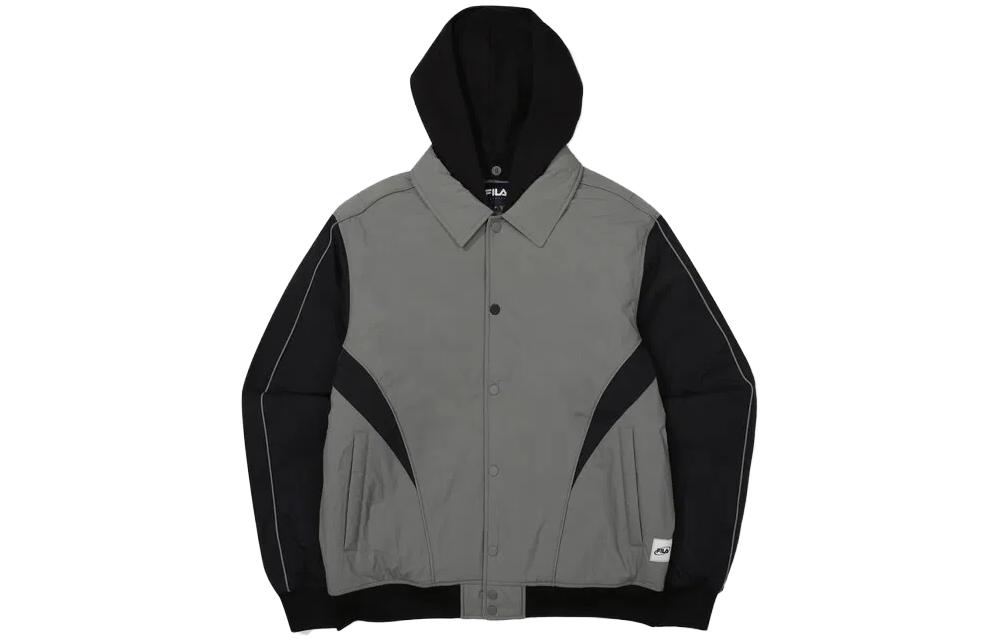 FILA Colorblock Long Sleeve Hoodie Jacket Unisex - Gray FS2JKF4102X-DGY