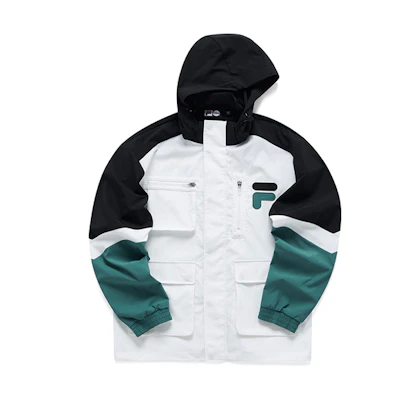 FILA Colorblock Loose-Fit Casual Sports Hooded Jacket White () T11M123703F-GN