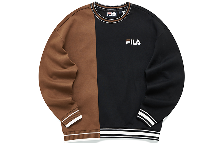 FILA Colorblock Loose Fit Crewneck Pullover Sweatshirt Men’s Black T11M141211F-BK