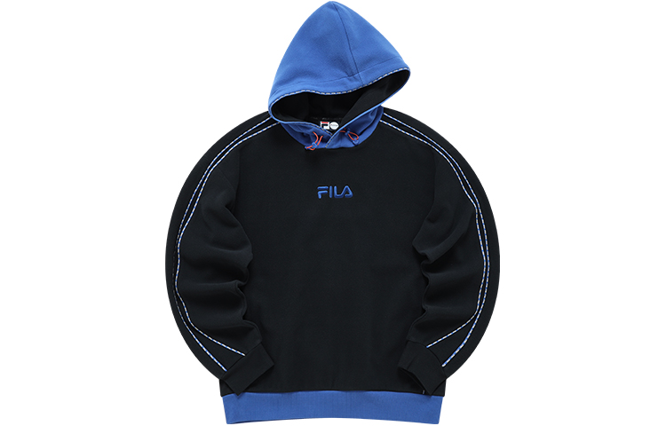 FILA Colorblock Loose Fit Hoodie - Deep Black T11M211201FBK