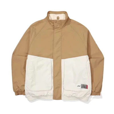 FILA Colorblock Loose Fit Long-Sleeve Jacket Khaki FS2JKF4103X-CAL