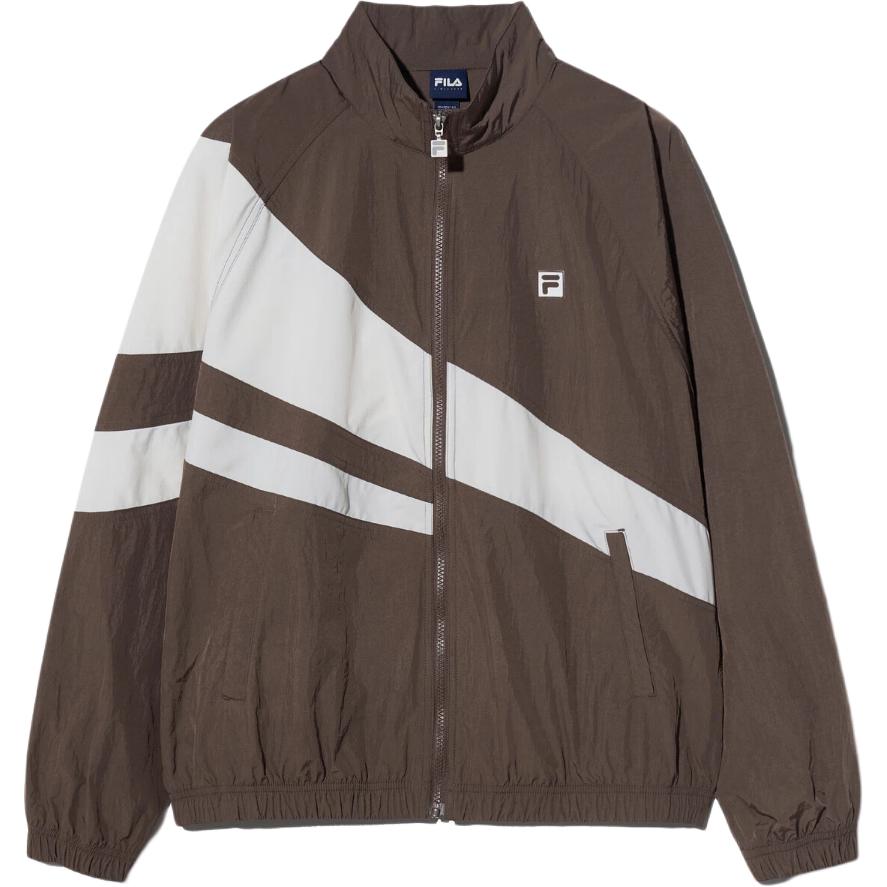 FILA Colorblock Loose Fit Zip-Up Jacket Brown Unisex FS2JKH2131XBRN