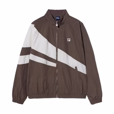 FILA Colorblock Loose Fit Zip-Up Jacket Brown Unisex FS2JKH2131XBRN