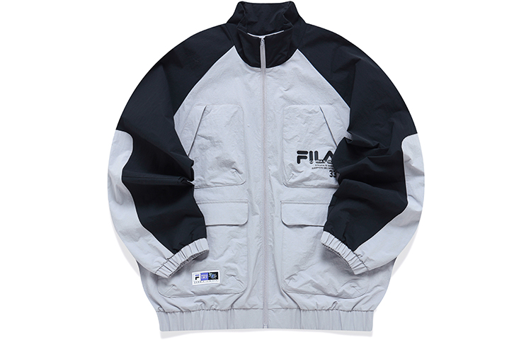 FILA Colorblock Outdoor Utility Jacket with Pockets - Deep Black T11M215703FBK