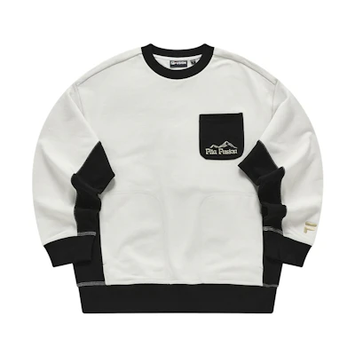 FILA Colorblock Oversized Pullover Sweatshirt Unisex Warm Beige Style T11U413211F-BG