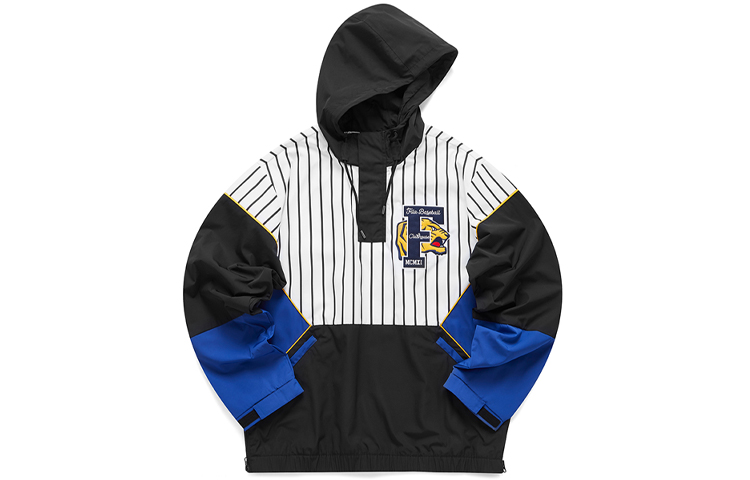 FILA Colorblock Pullover Hoodie Jacket in Black T11M112706F-BK