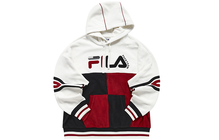 FILA Colorblock Pullover Hoodie Maltose White T11M247204F-IV