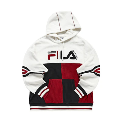 FILA Colorblock Pullover Hoodie Maltose White T11M247204F-IV