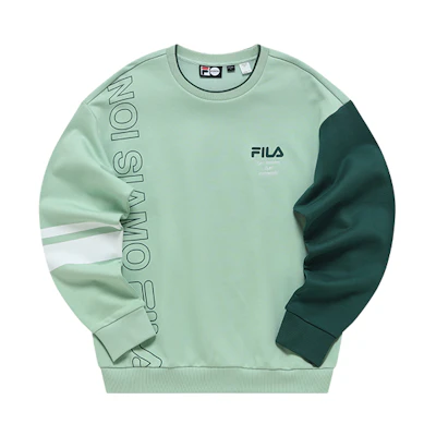 FILA Colorblock Pullover Sweatshirt - Soft Pink Green T11M213203F-LG