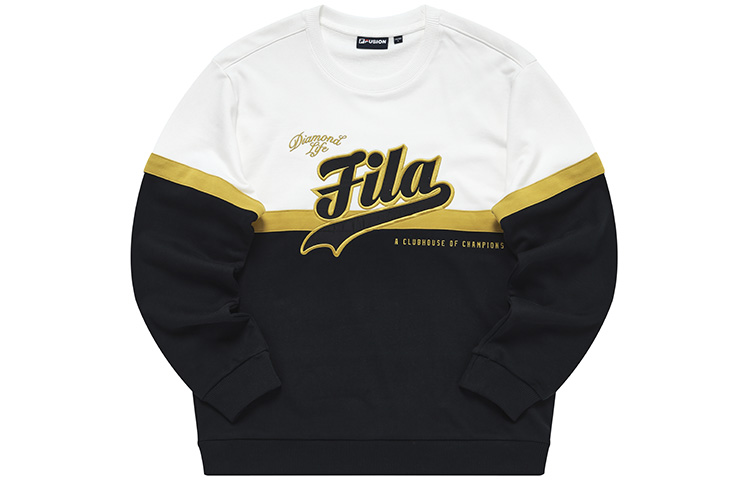 FILA Colorblock Pullover Sweatshirt Deep Black T11M312207F-BK