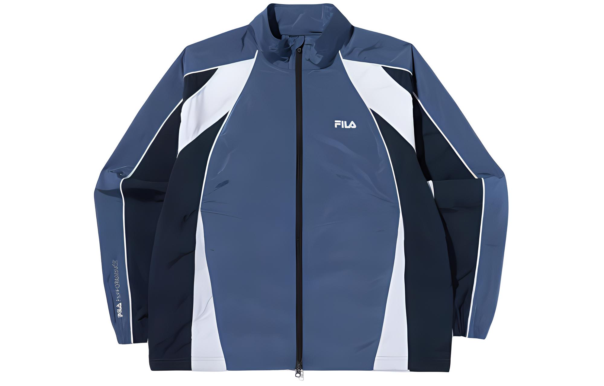 FILA Colorblock Retro Track Jacket Unisex Long Sleeve - Indigo Blue FS2JKG2203XI-DB