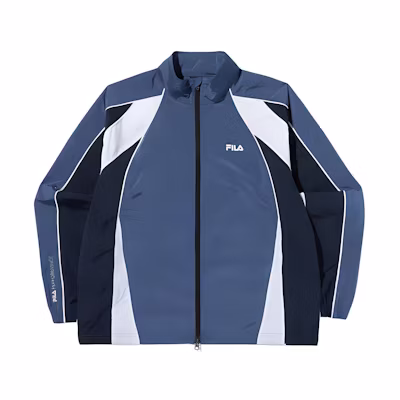 FILA Colorblock Retro Track Jacket Unisex Long Sleeve - Indigo Blue FS2JKG2203XI-DB
