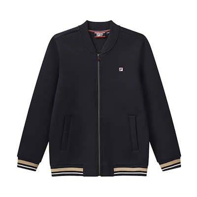 FILA Colorblock Striped Knit Logo Jacket in Legendary Blue F11M111505F-NV