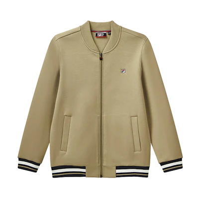 FILA Colorblock Striped Knit Logo Jacket Tan Brown - Spring Autumn Edition F11M111505F-BG