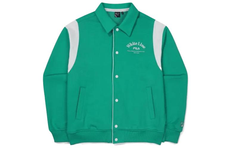 FILA Colorblock Striped Long-Sleeve Button Jacket Unisex - Green FS2FTF1331X-MRG