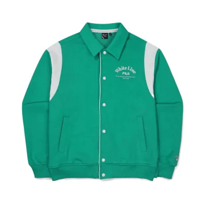 FILA Colorblock Striped Long-Sleeve Button Jacket Unisex - Green FS2FTF1331X-MRG