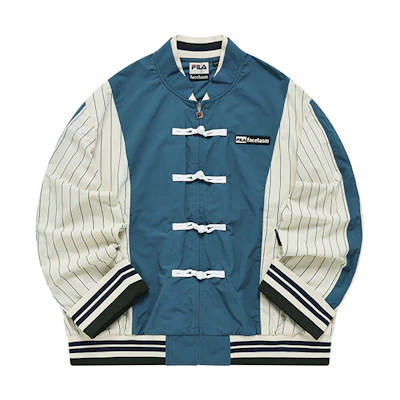 FILA Colorblock Striped Retro Track Jacket Washed Blue T11M237702F-DB