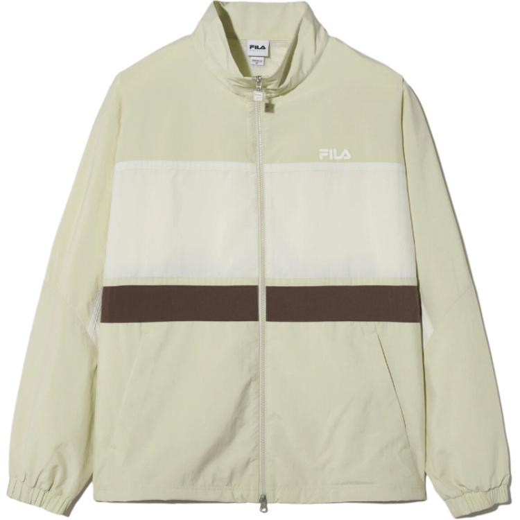 FILA Colorblock Windproof Zip-Up Jacket Unisex Beige FS2JKH1102ULBE