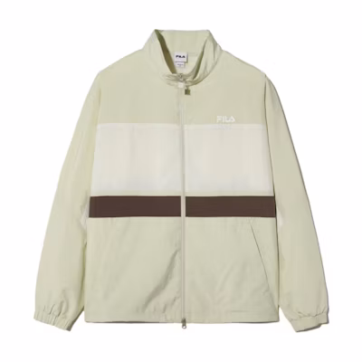 FILA Colorblock Windproof Zip-Up Jacket Unisex Beige FS2JKH1102ULBE