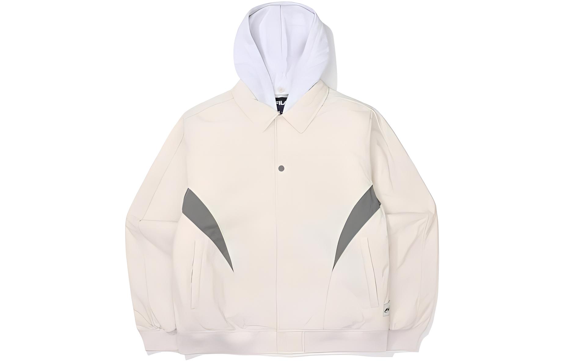 FILA Colorblock Zip-Up Hoodie Jacket - Off-White FS2JKF4102X-SAD