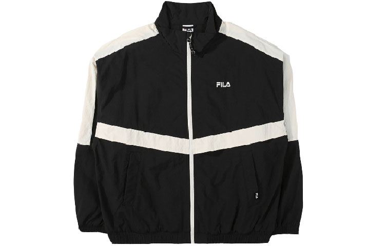 FILA Colorblock Zip-Up Jacket Black Unisex Long Sleeve FE2JKE5301X-BLK