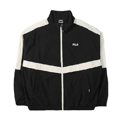 FILA Colorblock Zip-Up Jacket Black Unisex Long Sleeve FE2JKE5301X-BLK