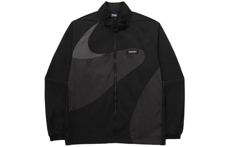 FILA Colorblock Zip-Up Jacket Unisex Black FS2JKG2134X-BLK