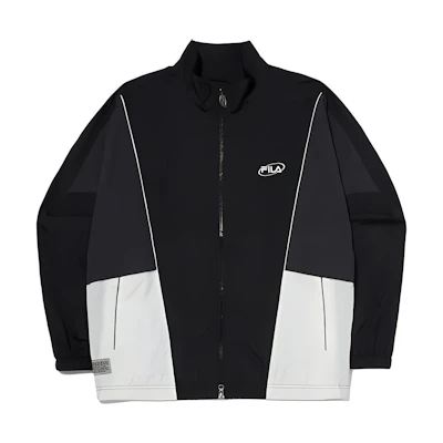 FILA Colorblock Zip-Up Jacket Unisex Black Long Sleeve FS2JKG1102X-BLK