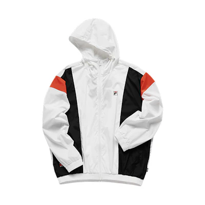 FILA Colorblock Zip Hoodie Jacket Unisex - White T11U931706F-WT