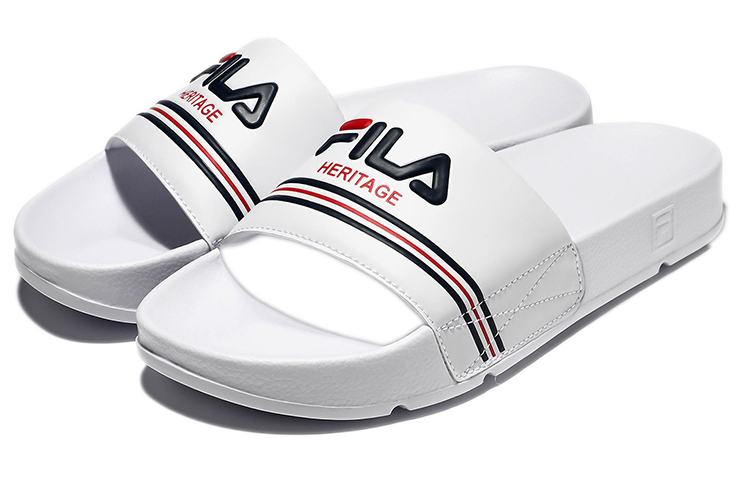 Order FILA Comfort Lightweight Thick-Soled Sport Slides 'Korean White Red' 1SM01616D_100