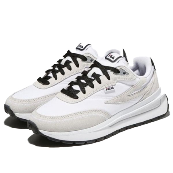 Lookbook Zapatillas de correr FILA transpirables antideslizantes blancas de caña baja. 1RM01934D-113