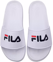 Shop Fila 斐樂 舒適防滑 平底休閒拖鞋 白色