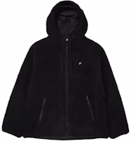 FILA Comfortable Unisex Black Solid Color Hooded Jacket FE2PLF5101XBLK FILA Comfortable Unisex Black Solid Color Hooded Jacket FE2PLF5101XBLK