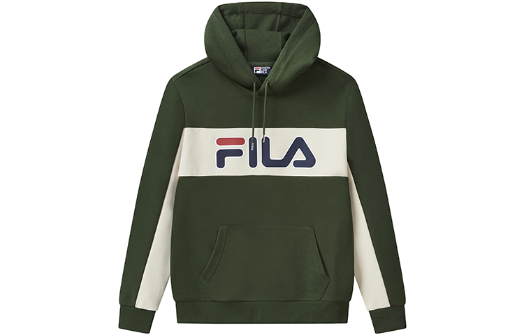 FILA Contrast Letter Print Hoodie Olive Green F11M018297G-GN
