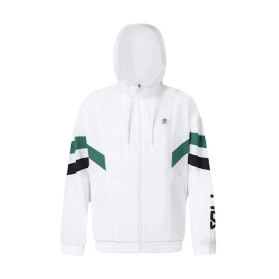 FILA Contrast Logo Printed Hooded Tennis Woven Jacket Men’s Jade White A11M343701F-WT