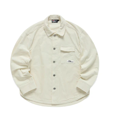 FILA Corduroy Casual Relaxed Jacket White - Unisex Lifestyle Series F11U149702FIV