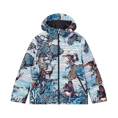 FILA Coron Horn Full-Print Loose Lightweight Down Jacket Winter Men Blue F11M048912F-LB