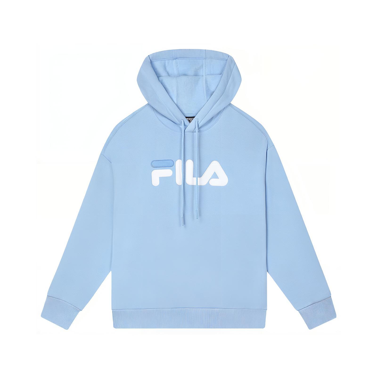 FILA Couple Retro Hoodie Pure Blue - Unisex Casual American Style F51U338298F