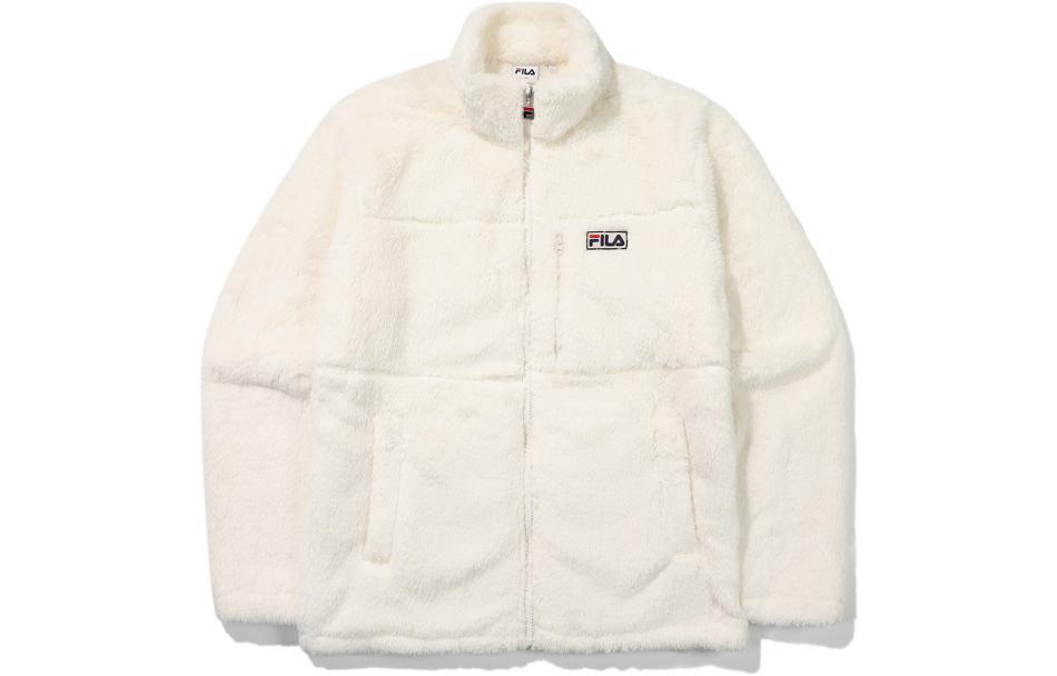 FILA Cream Logo Embroidered Stand Collar Unisex Jacket FS2PLE4101X-CRM