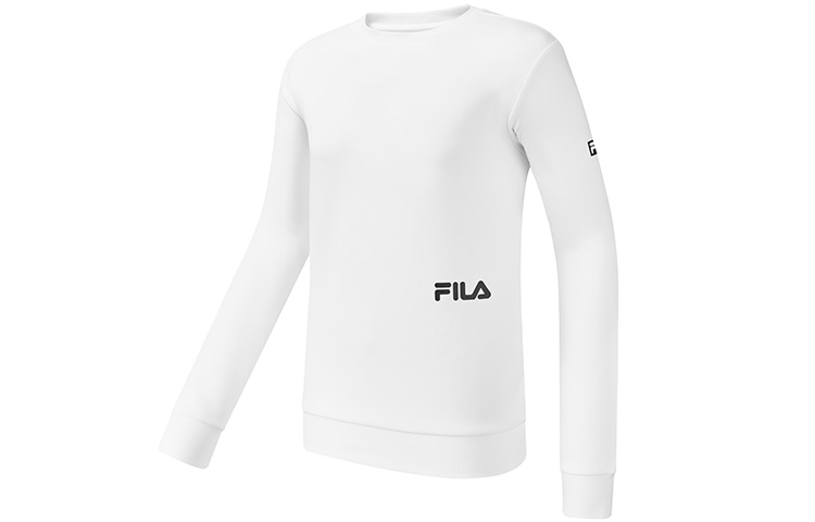 FILA Crew Neck Sweatshirt Letter Print - Jade White A11M111224F-WT