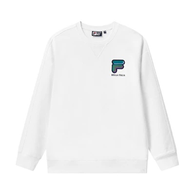 FILA Crewneck Embroidered Badge Sweatshirt Men’s Standard White F11M118257F-WT