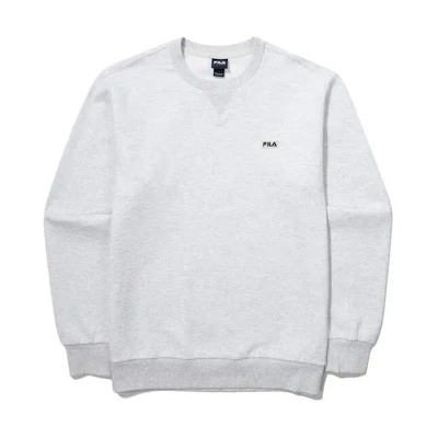 FILA Crewneck Embroidered Sweatshirt White Unisex Loose Fit FS2POG1101X-WTM