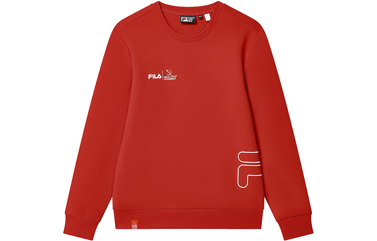 FILA Crewneck Logo Print Sweatshirt Deep Crimson Red F11M319202F-RD