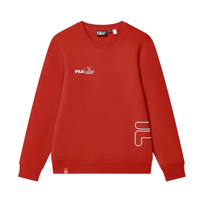 FILA Crewneck Logo Print Sweatshirt Deep Crimson Red F11M319202F-RD