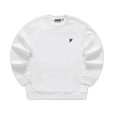 FILA Crewneck Pullover Sweatshirt Letter Graphic Standard White T11M341209F-WT
